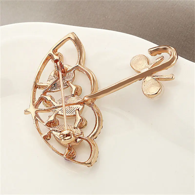 Опал и стразы брошь в виде зонтика для женщин милые корейские Стиль с застежкой