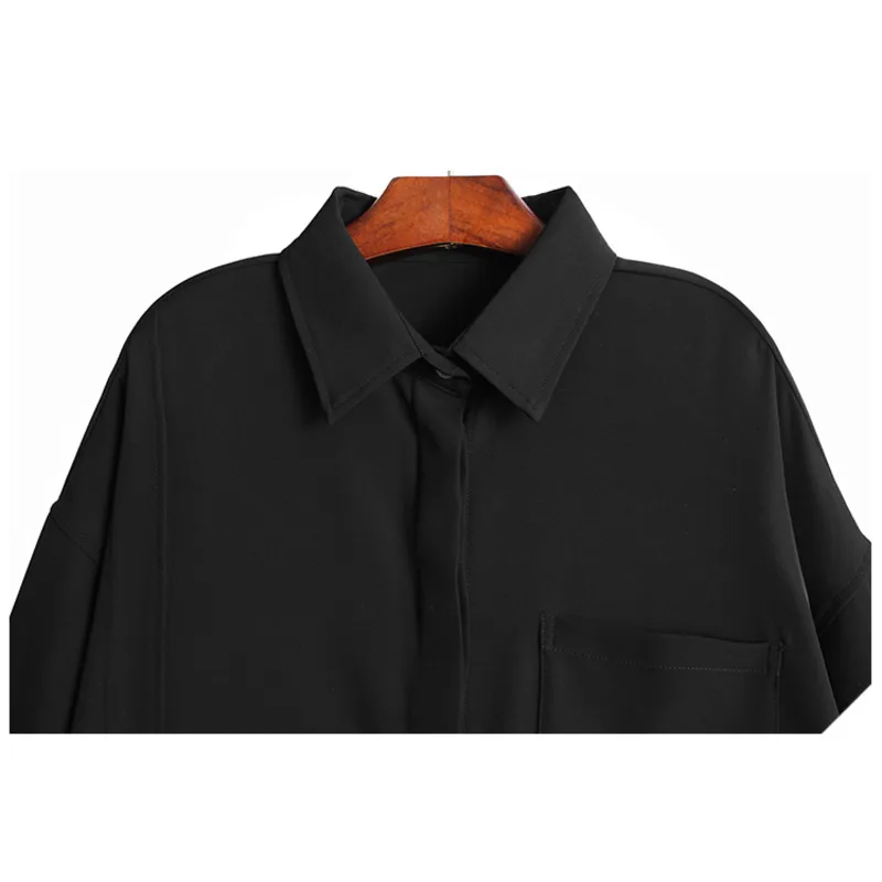 

IEQJ Womens Shirt Designed Solid Loose Over Size Wild Full Sleeve Lapel Collar Office Lady 2021 New Spring Summer Fashion XA236