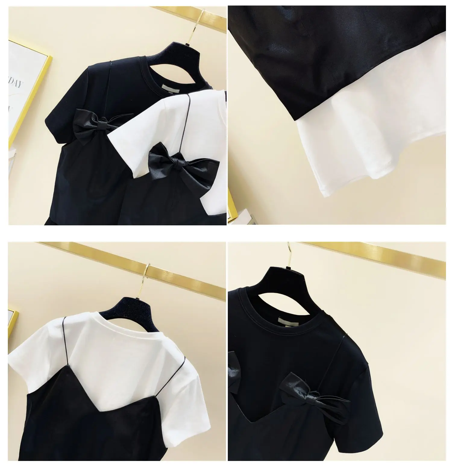 Женская рубашка контрастного цвета с бантом и оборками летние блузки топы в