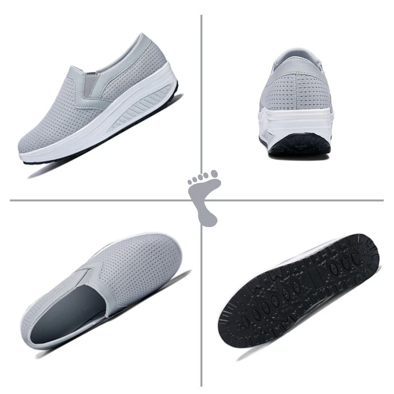 

Women Toning Shoes 5cm Increase Height Footwear Fitness Women Shoes Black High Heels For Female Sneakers Thick Sole Sports Shoes