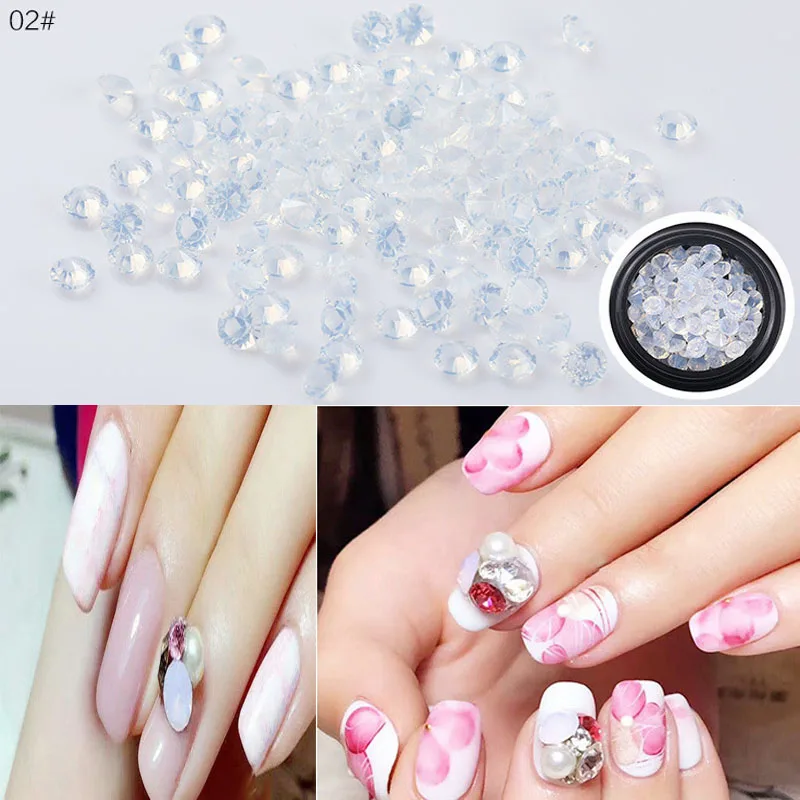 Czech Crystal Point Back Strass Shiny Glass Diamond 3D Nail Art Decor Charm Set Pointed Foiled Faceted | Красота и здоровье