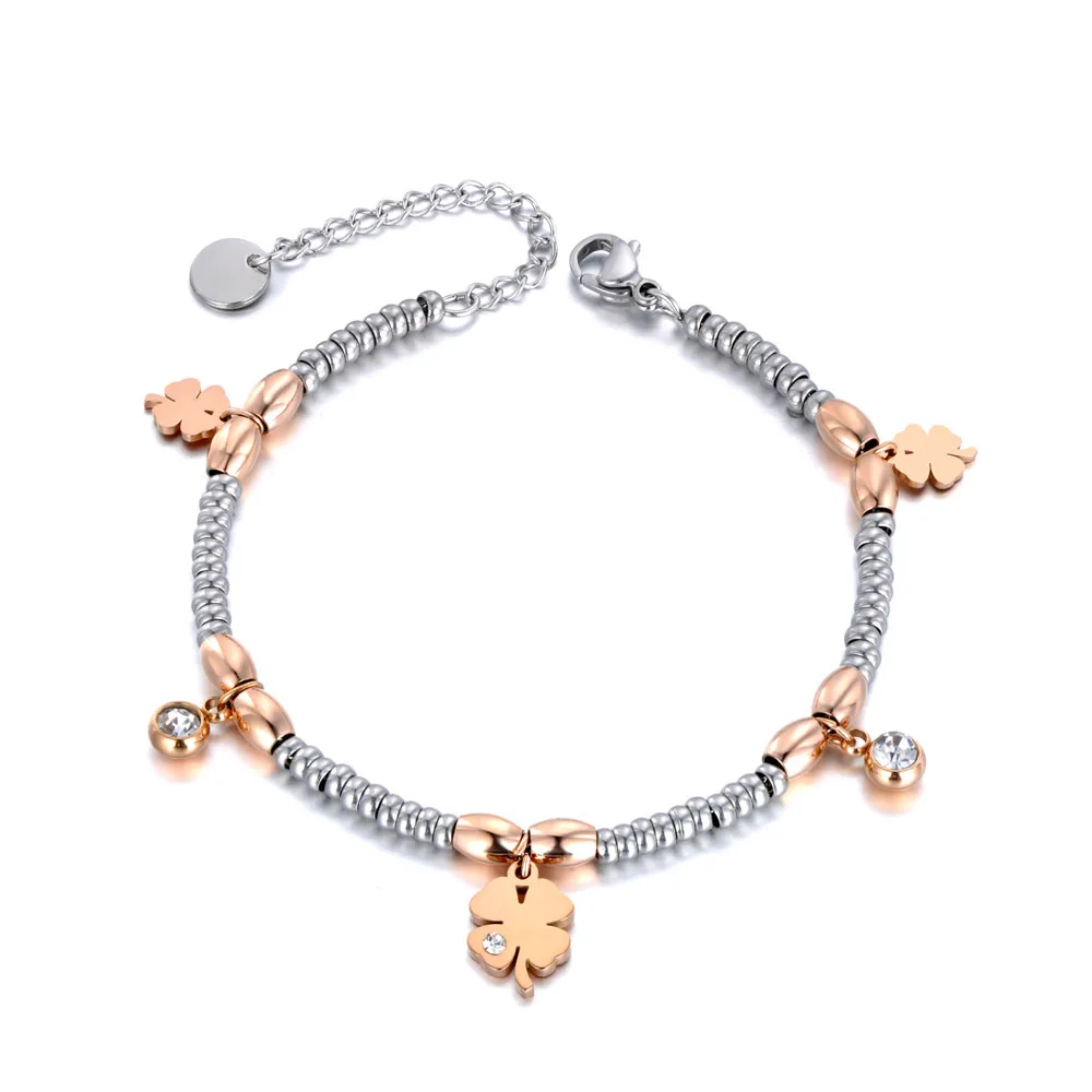 трендовая Подвеска со стразами в виде цветка из нержавеющей стали браслеты для