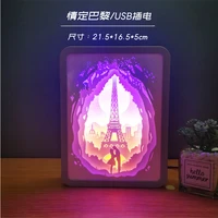 light and shadow paper carving lamp 3d photo frame paper cut night light valentines day creative girlfriend child birthday gift