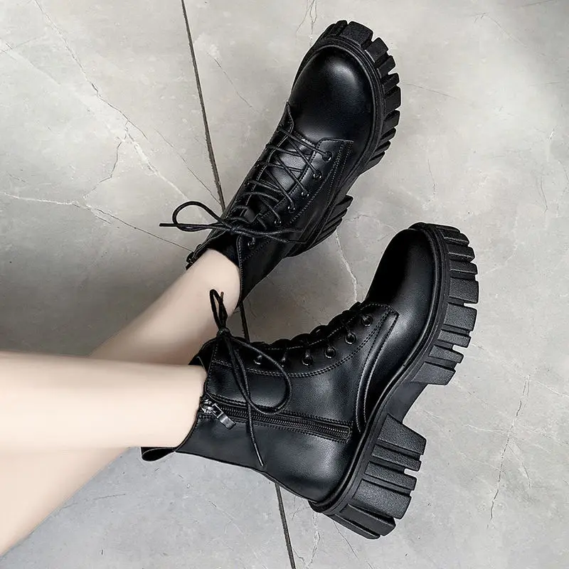 Platform Women Boots Winter Platform Ankle Boots Sexy Punk Motorcycle Boots Shoes High Heel Ankle Boots for Women Booties
