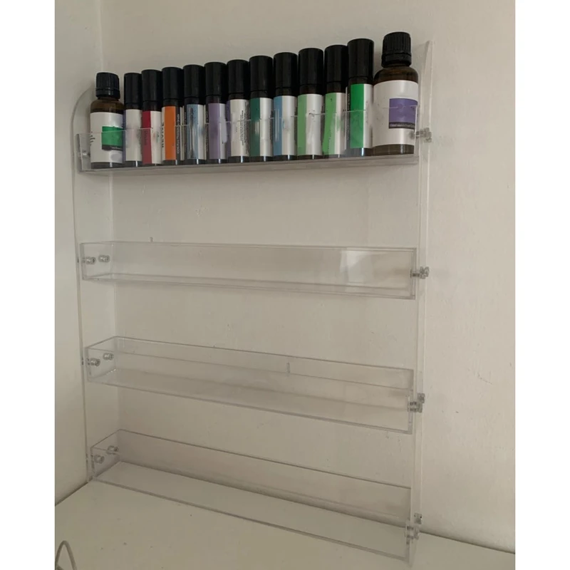 

4 Layers Wall Display Shelf Cosmetic Display Rack Essential Oil Bottle Organizer Display Gel Color Organizer Shelf