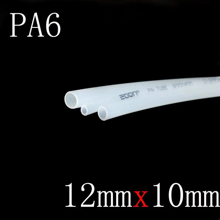 

PA6 Nylon Tube OD 12mm x 10mm ID Oil Pipe High Pneumatic Parts Pressure 2.0MPa Air Compressor Water Hose Hard Translucent