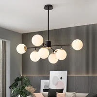 nordic gold modern chandelier for living room dining kitchen glass ball light in the hall loft home molecule chandelier light