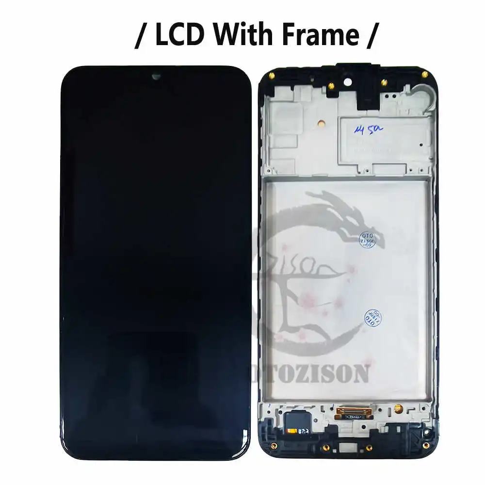 Cena Super AMOLED LCD Z Ramką Do SAMSUNG Galaxy M21 2020 Wyświetlacz LCD M215 SM-M215F SM-M215F/DS SM-M215F/DSN Ekran LCD Dotykowy Czujnik Digitizer Zgromadzenie