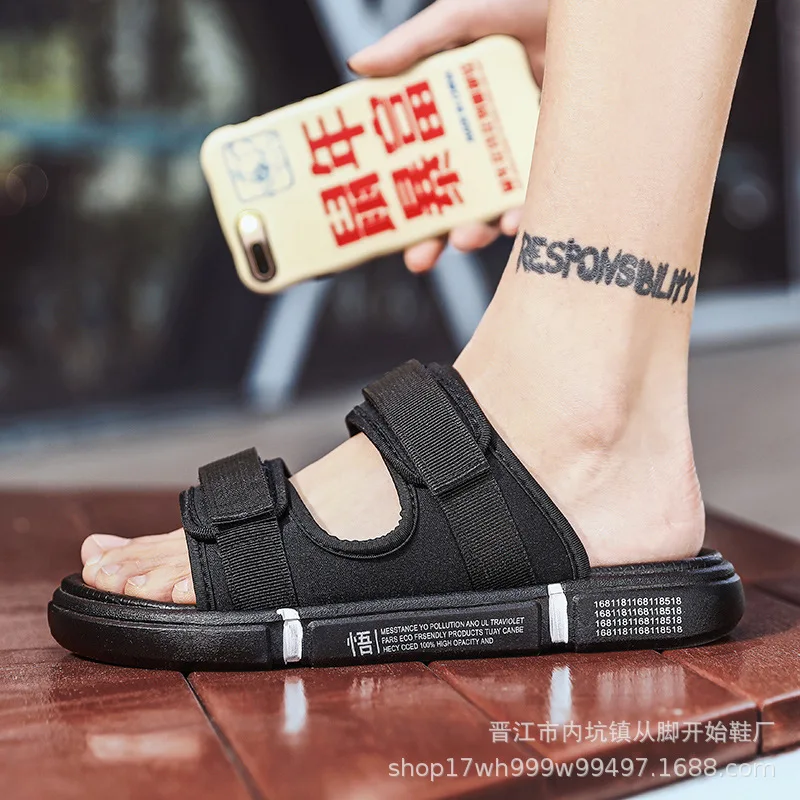

2021 new slippers, men's sandals, men's summer casual beach shoes, men's trend, dual-use sandals and slippers
