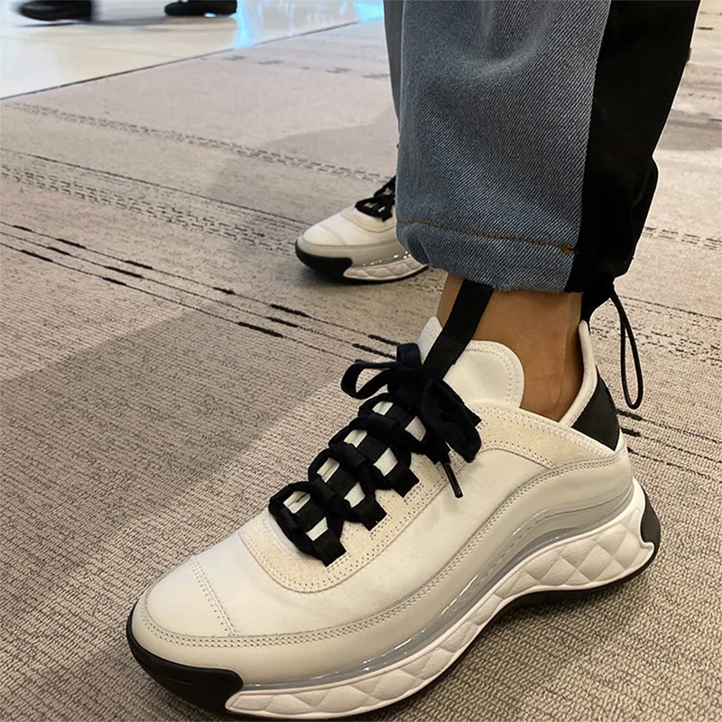 

SOUTHLAND Women Chunky Sneakers Female Brand Platform Shoes Real Leather Sneakers Woman Soft Sneakers Trainers