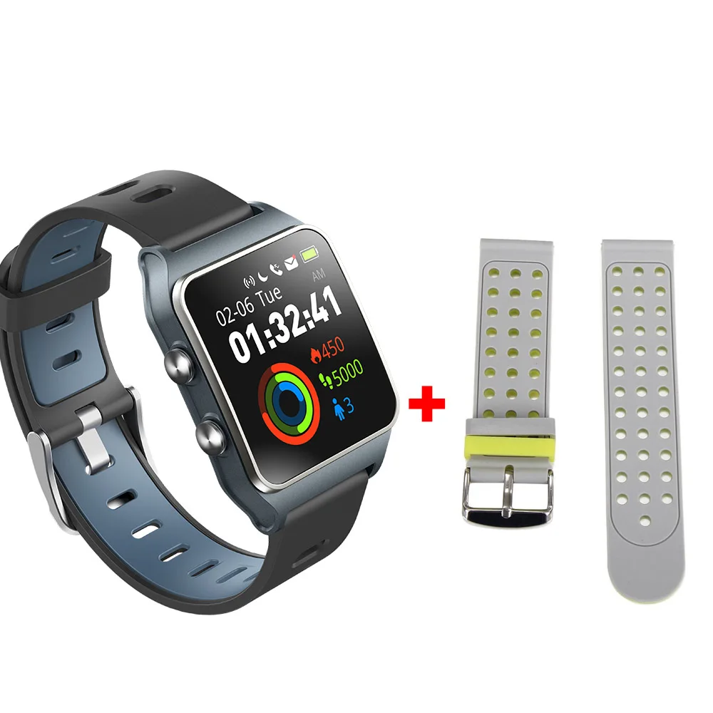 Смарт-часы Makibes BR3 с бесплатным ремешком, gps, браслет Strava, IP68, водонепроницаемые, пульсометр, 1,3 дюймов, цветной экран, многофункциональные смарт-наручные часы - Цвет: Gray N Gray Strap