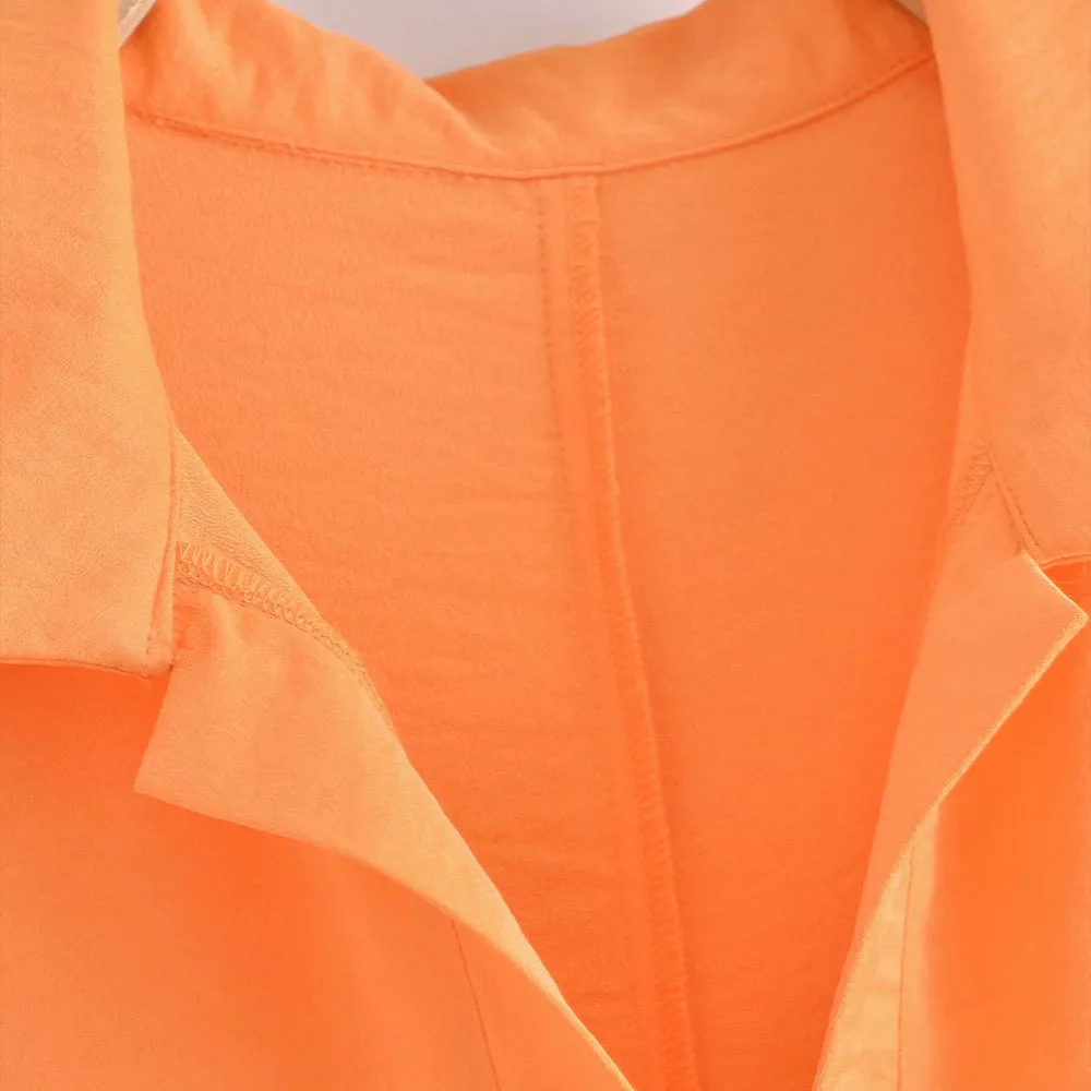 

Za Women 2021 Summer New Chic Fashion Long Loose Jumpsuit Vintage Short Sleeve Lapel Female Playsuits Mujer