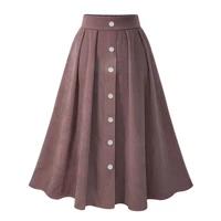 new fashion womens high waist a line skirt solid color spring summer half length lady elegant hot top skirt
