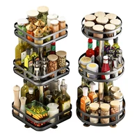 360%c2%b0 rotating condiments metal storage rack multi layer condiments turntable spice container kitchen supplies home accessories