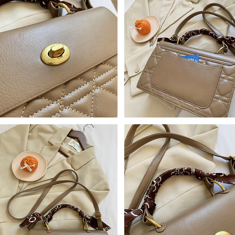 

Aosbos Small Women Diamond Lattice Handbags Soft Pu Leather Crossbody Bags Fashion Flap Shoulder Messenger Bag Vintage Tote Bags