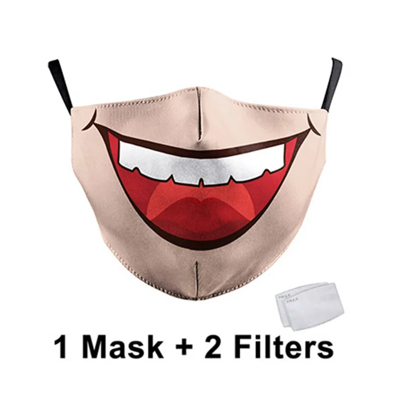 Модная противопыльная защитная маска многоразовая хлопковая забавная