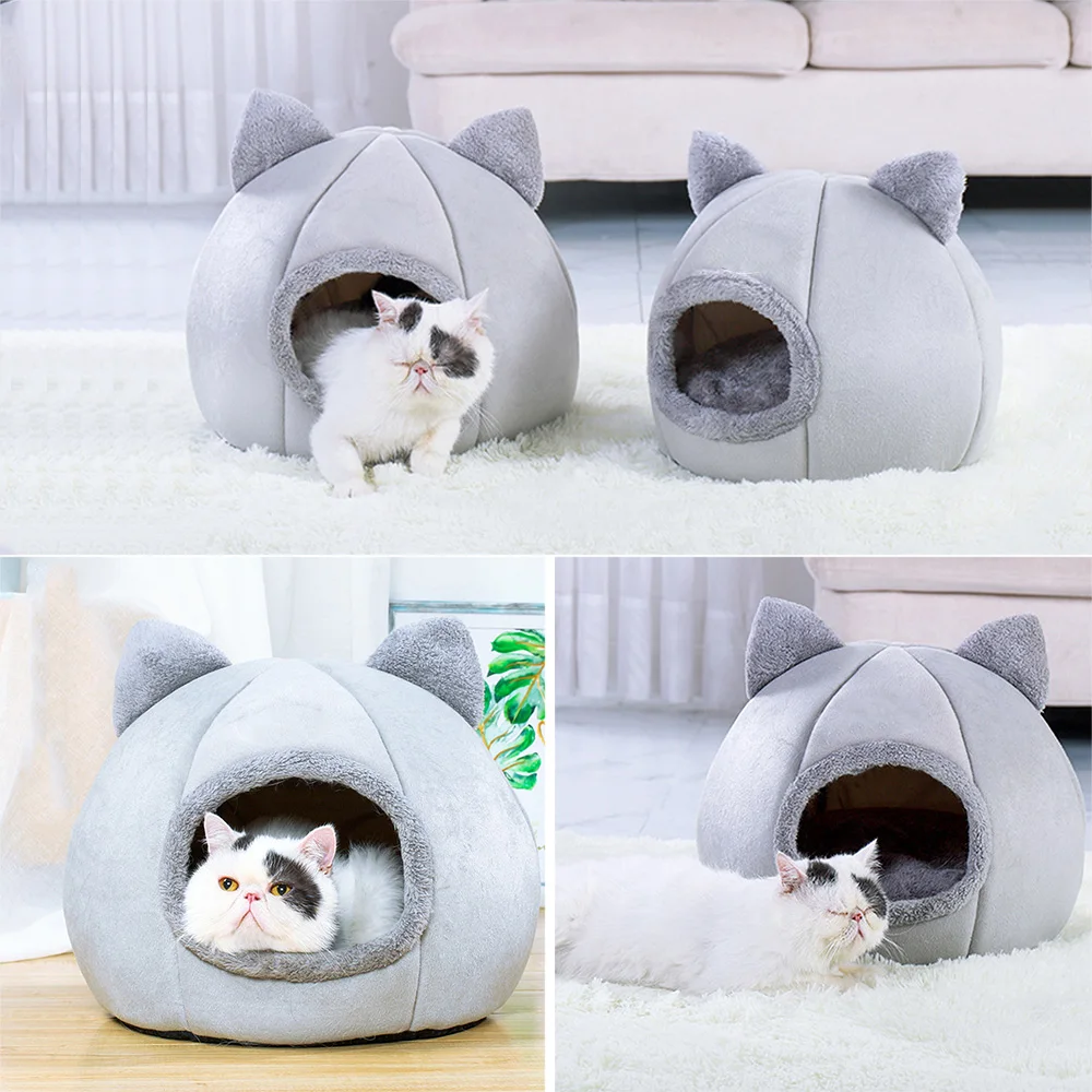 

Foldable Pet Dog Cat Tent House Kennel Soft Sleeping Pad Animal Puppy Cave Sleeping Mat Nest Kennel Winter Warm Nest Pet Supply