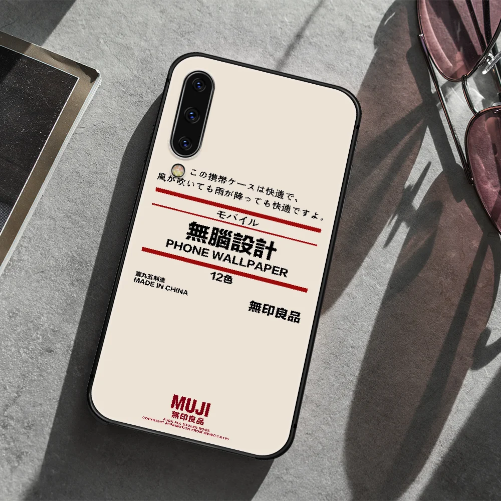 

Luxury MUJI Japan Phone Case Cover For Samsung Galaxy A10 A11 A20 E A21 A30 A40 A41 A50 A51 A70 A71 A81 S 4G 5G black Coque