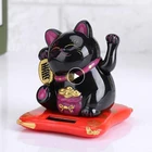 Счастливая кошка, черная, приветливая, встряхивающая руками кошка, волшебная кошка для дома, автомобиля, домашний декор, статуэтки, gato de la suerte