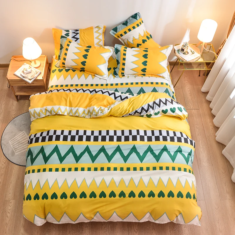 Комплект современного постельного белья премиум класса 4 шт./компл. простота