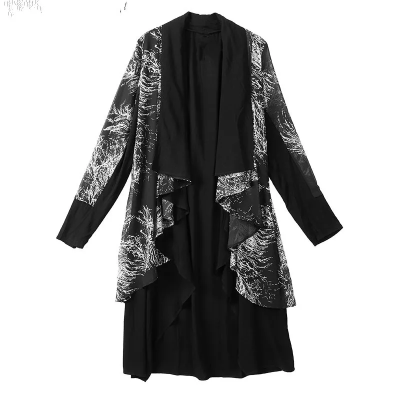 Мужская темная ветровка индивидуальный кардиган плащ для ночного клуба