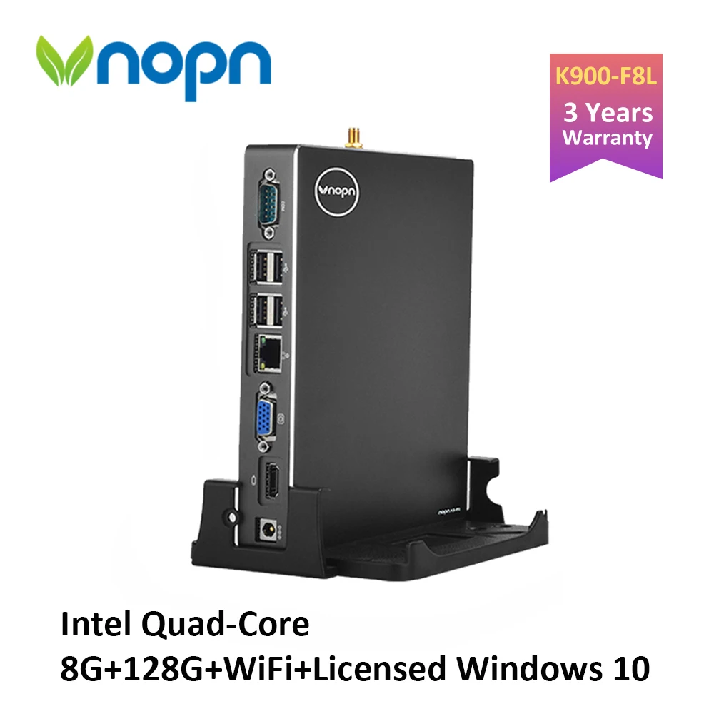 Мини ПК без вентилятора лицензированный на Windows 10 четырехъядерный процессор Intel