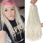 Sallyhair, 1 упаковка, 12 прядей, дреды, 20 дюймов, синтетические плетеные удлинители волос, вязаные крючком волосы, белый, светлый, черный цвет