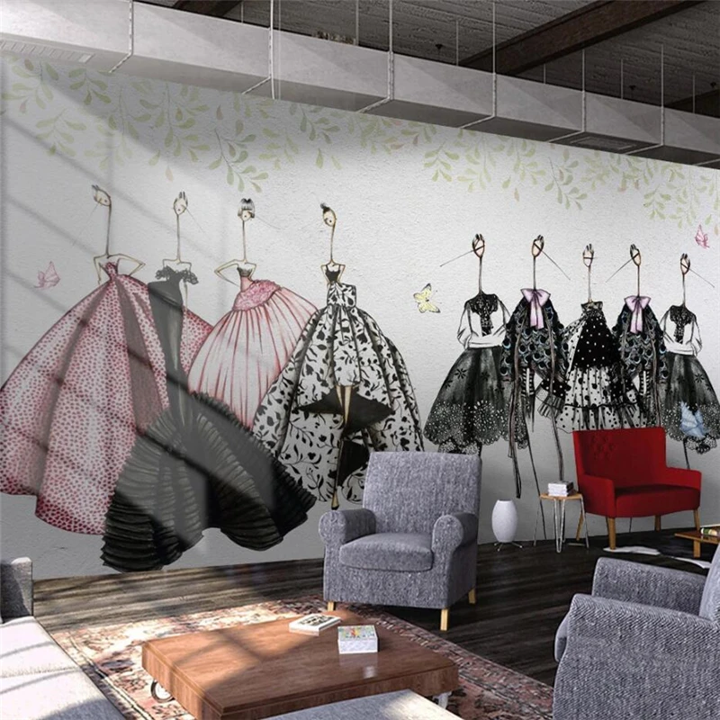 Настенные 3D-обои на заказ абстрактная роспись вручную в стиле ретро магазин