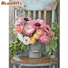 RUOPOTY квадратная круглая алмазная живопись 5D, искусство, искусство, Полные Алмазы, цветы для домашнего декора, подарок сделай сам