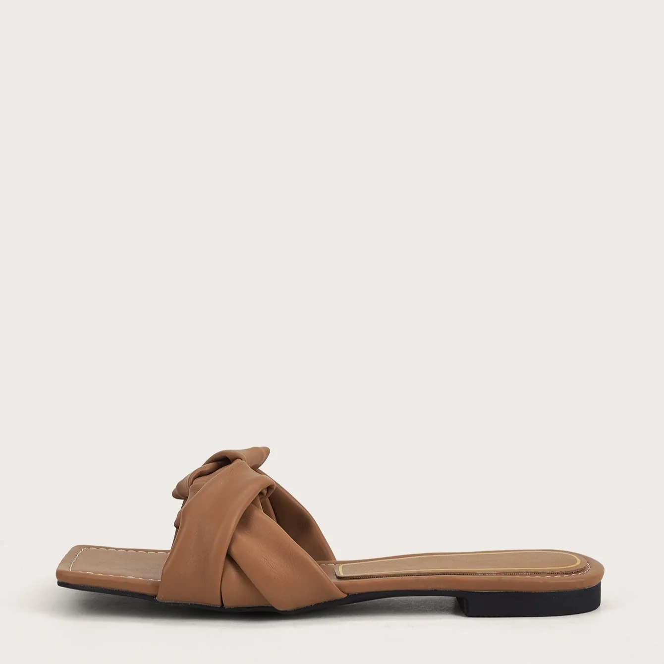 

Shoes Women Slippers Flat Beige Heeled Sandals Pantofle Square Toe Flock Soft Black 2021 Fabric Rubber Casual Fretwork Slip-On