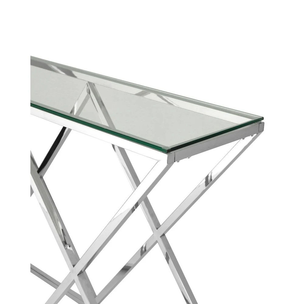 Консоль Stool Group Инсигния ECST-026 прозрачное стекло/сталь серебро |