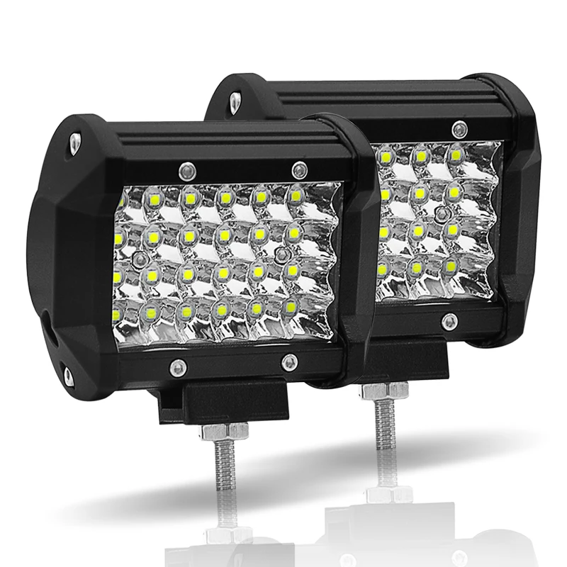 

JSLMin LED Work Light Bar 72W Led Bar 4 inch Spot Beam 12V 24V Off Road ATV UTV UAZ UTE Motorbike Boat Worklight Driving Lights