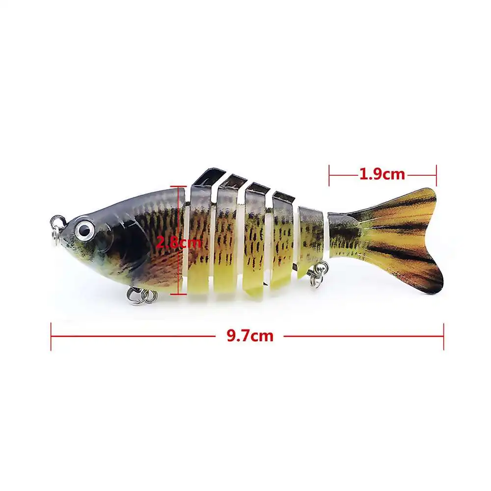 

5pcs Winter Fishing Gear Bionic Multi-section Swim Hard Bait Artificial Wobbler Rotating Trolling Pike Carp Crank Lure