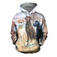 labrador hunting casual hoodie mens clothes 3d printed dogs wild hunter spring unisex zipper pullover menwomens sweatshirt