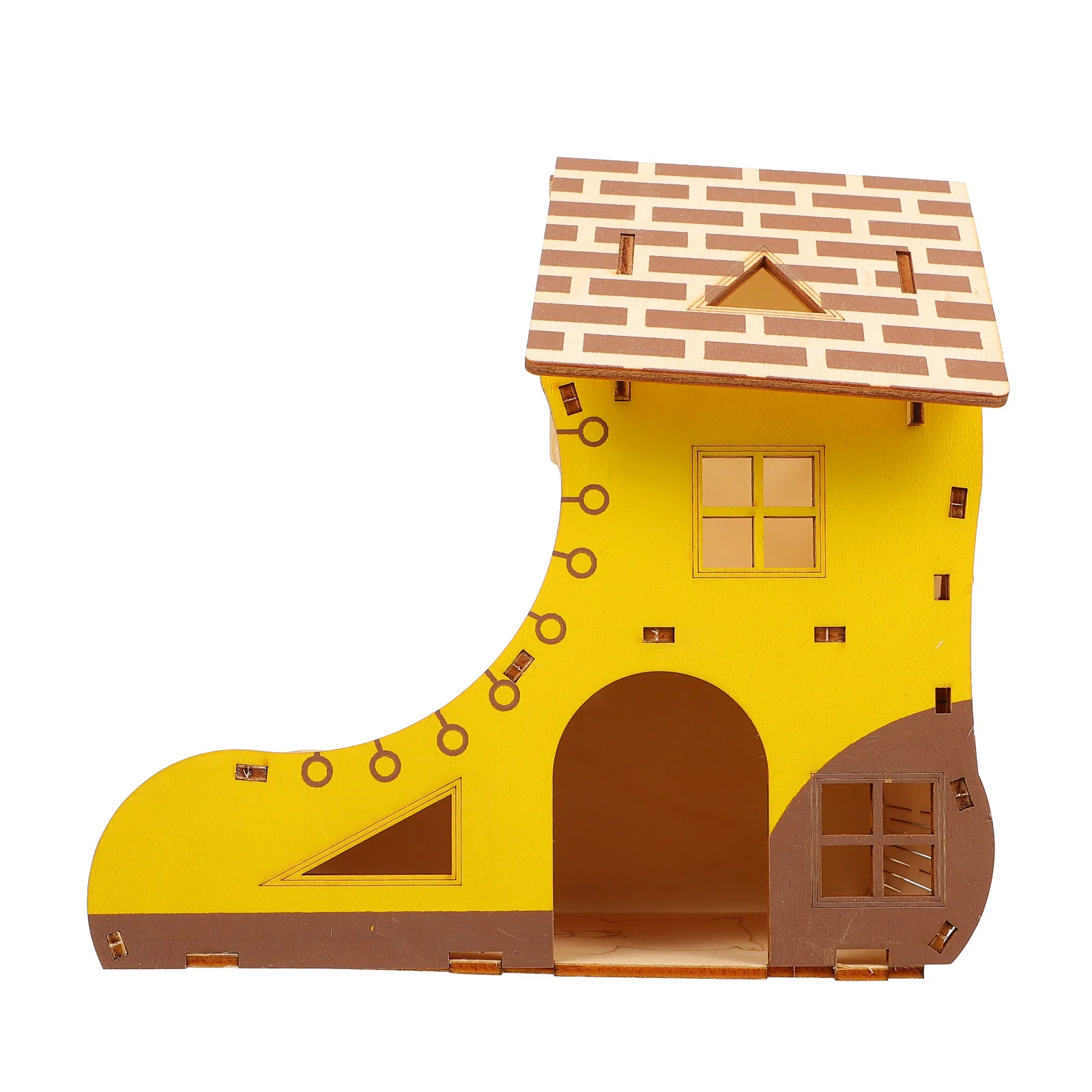 

1pc Wooden Hamster Cage Animal Hut Hamster Play Platform Hamster Plaything