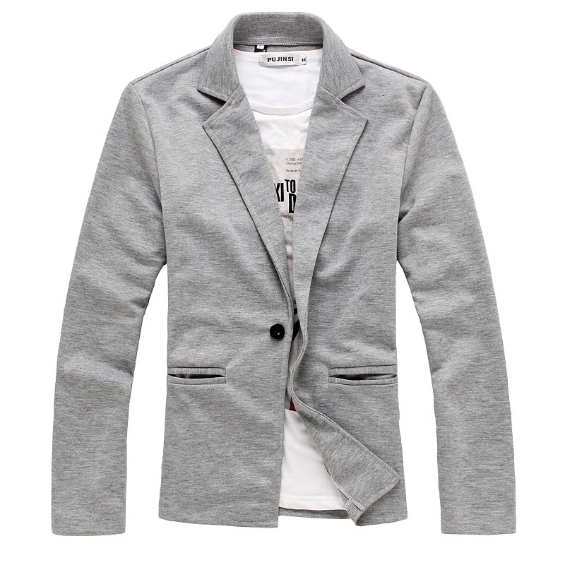 Осень 2018 мужской повседневный трикотажный костюм пиджак приталенный деловая