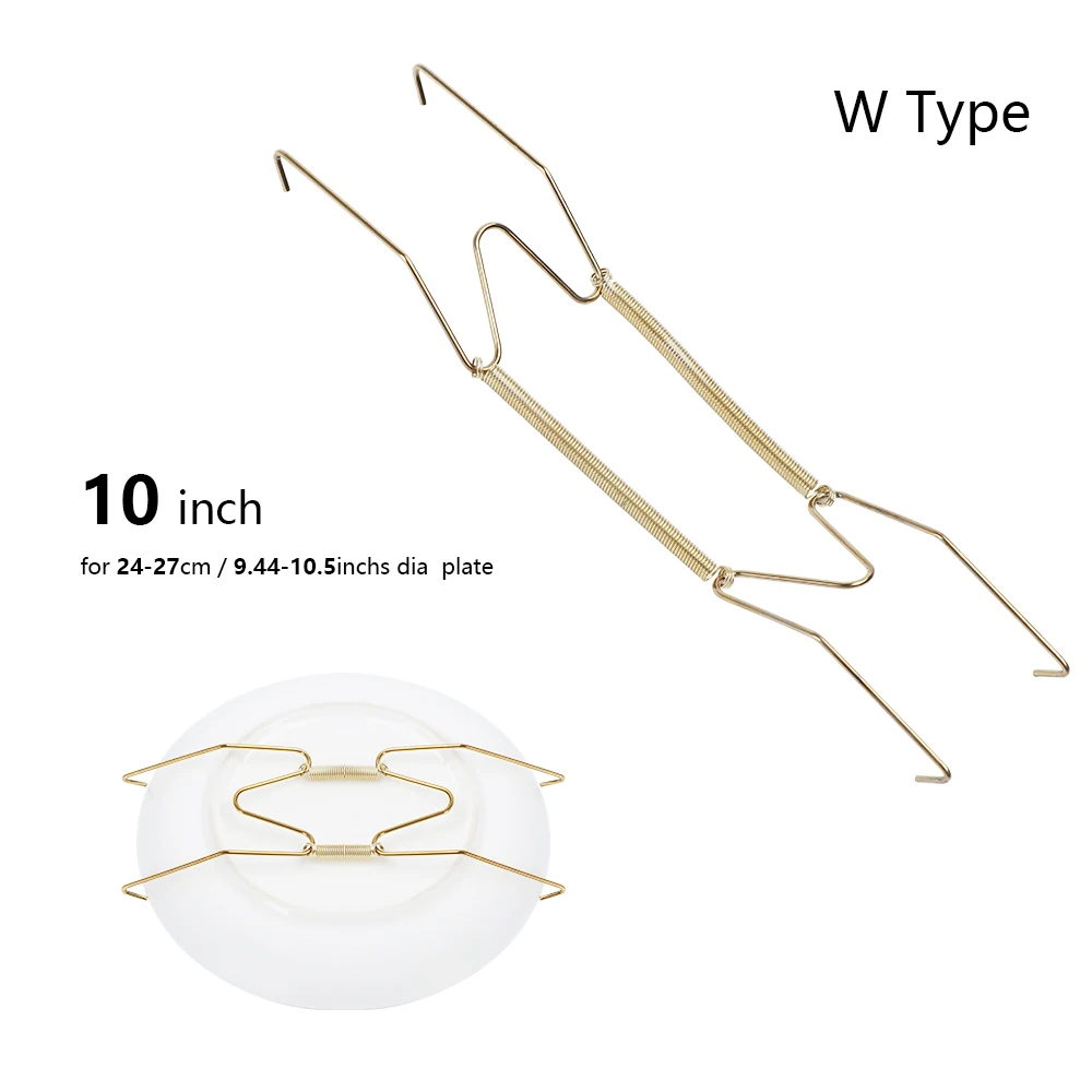 W Type 10inch 1 шт. металлический настенный дисплей Таблички вешалка W Тип блюдо пружинный Держатель Невидимый крюк фоторамка домашний декор - Цвет: W Type 10inch