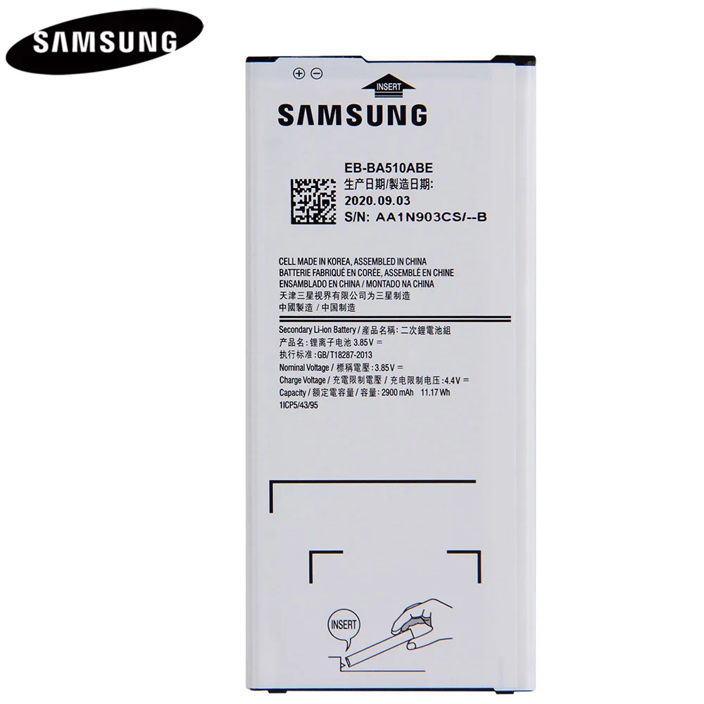 Original Battery EB-BA510ABE EB-BA510ABA for Samsung Galaxy A5 2015 A5 2016 EB-BA520ABE A5 2017 SM-A520F A5 2018 SM-A510F A5100