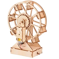 3d diy electric craft ferris wheel puzzle game wooden model building kits science educational toys for kids gift