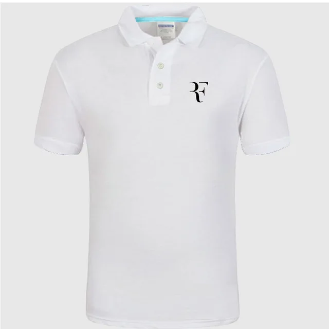 

New Polo Shirt RF roger federer logo Cotton Polo shirt Short Sleeve High Quantity polo shirts L