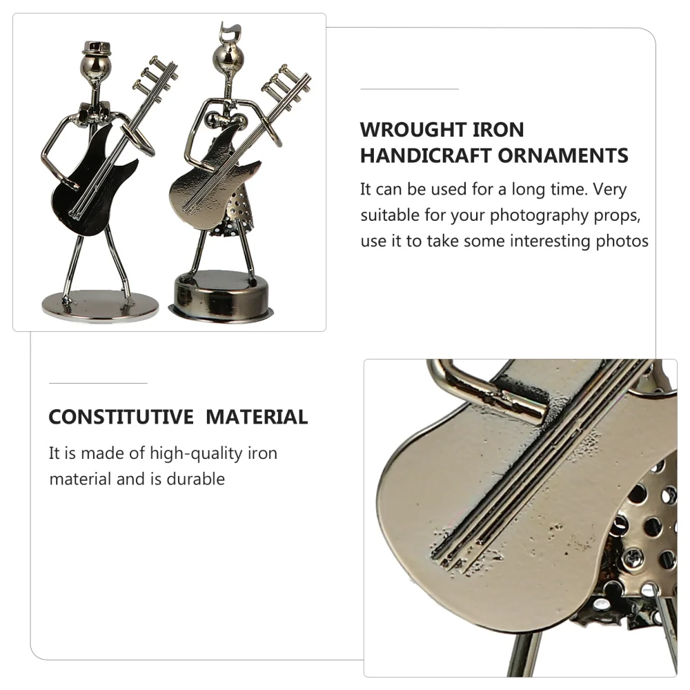 

5pcs Desktop Band Ornament Tabletop Band Adornment Iron Art Figure Decor