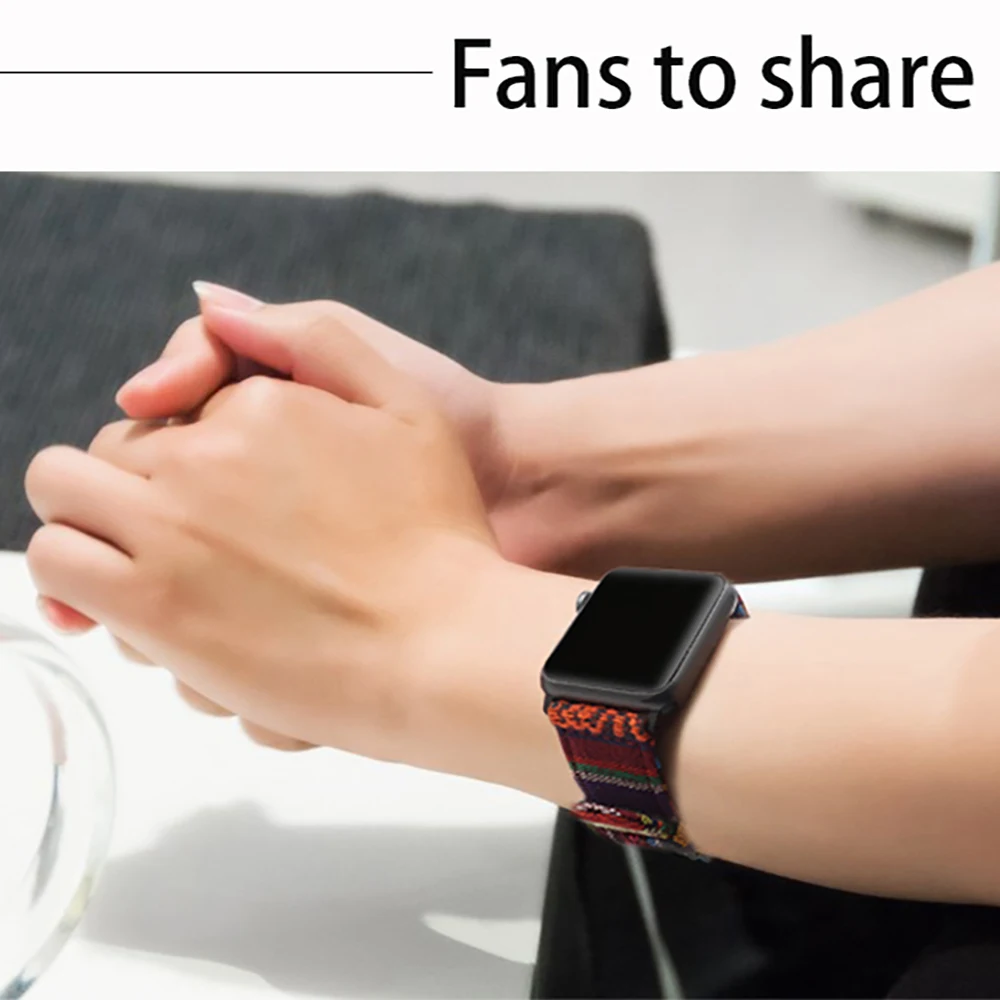 Национальный тканевый ремешок для Apple Watch 38 мм 44 мм iWatch 4 ремешок 40 мм 42 мм спортивный ремешок Apple Watch 5 4 3 2 аксессуары