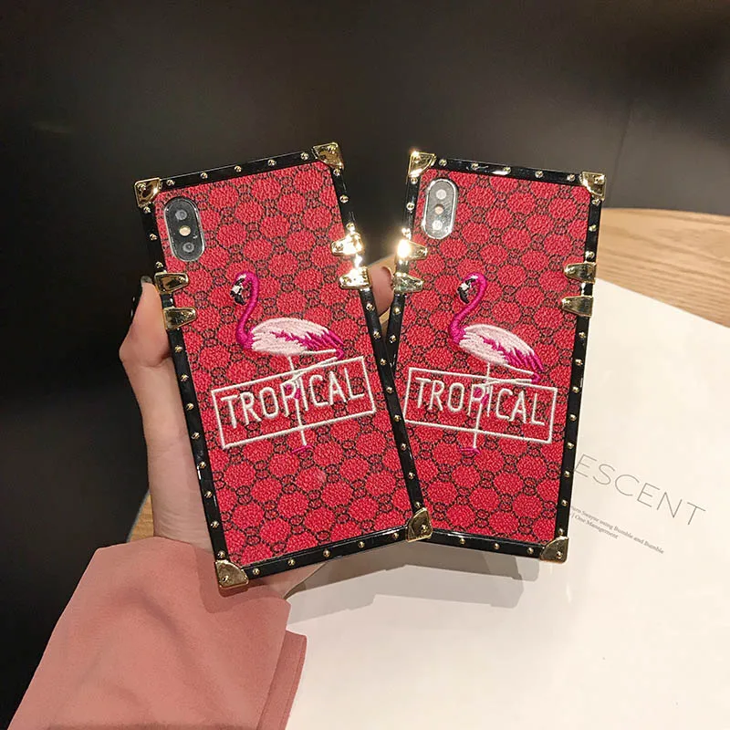 Роскошный бренд Фламинго телефонные чехлы Чехол для iphone X XR XS MAX 6 6s 7 8 Plus чехол Coque