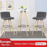 1 pair bar chair nordic simple stylish bar chairs high stools with backrest footrest soft seat chair household dining chair hwc