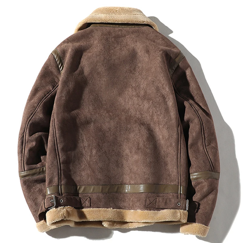 Vintage Bomber Mens Faux Fur Coats Winter 5XL Name Brand Mans Jackets Men Overcoat European Oversized Streetwear A861 | Мужская одежда