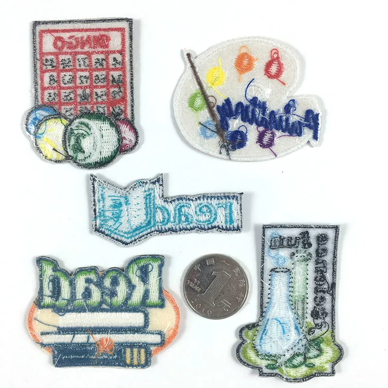 1 шт. Симпатичные аксессуары для детской одежды патчи с вышивкой чтения рисунков