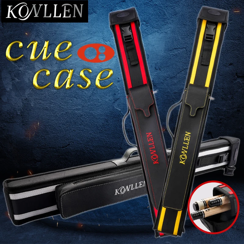

KONLLEN Billiard Cue Case 3 Holes 1 Butt 2 Shafts 82x10cm Pool Cue Case Bag 82cm Length 4 Colors Billiards Accessories