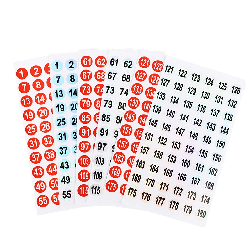 

3 Sheets/Set Number Sticker 1-180 Label Label For Nail Polish Color Gel Varnish Marking Numbering Digital Label Manicure Tool