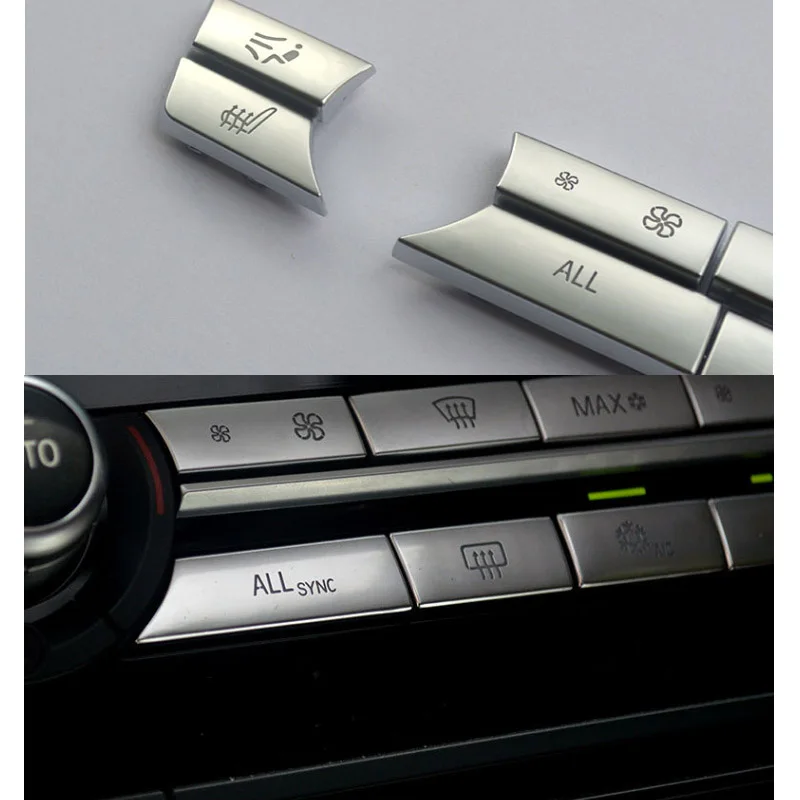 Хромированные кнопки для кондиционера из АБС пластика BMW F10 F11 F06 F01 E70 E71 F25 F26 X5 X6