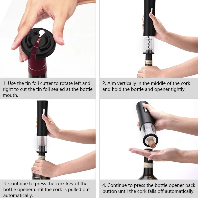 

Automatic Bottle Opener for Red Wine Foil Cutter Electric Red Wine Openers Jar Opener Bottle Opener Kitchen Accessories Gadgets